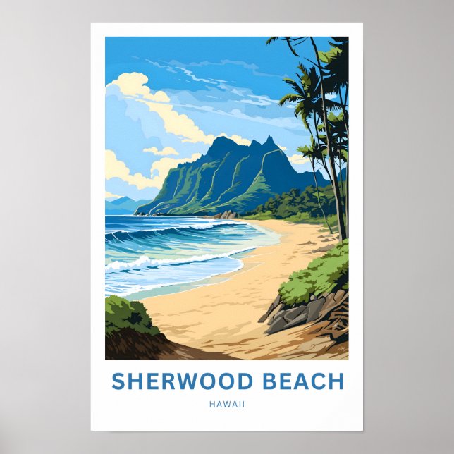 Sherwood Beach Hawaii Viagem Impressão (Frente)