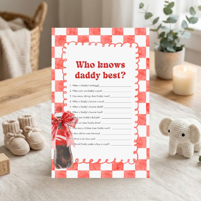 Shes Ready to Pop Baby Shower Who Knows Daddy Game (She's Ready to Pop Cola Baby Shower Who Knows Daddy Game)