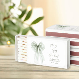 She's Tying The Knot Sage Green Bow Bridal Shower