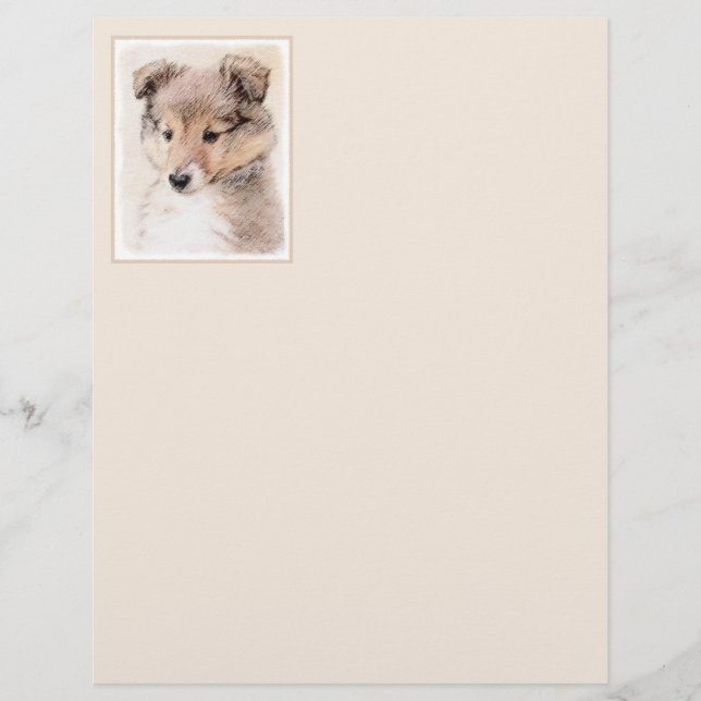 Shetland Sheepdog Puppy Pintura Original (Frente)