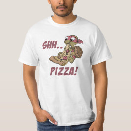 Shh Pizza! Design de Camiseta de Camiseiros Animai