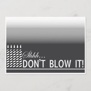 Shh preto do convite de aniversário   da surpresa