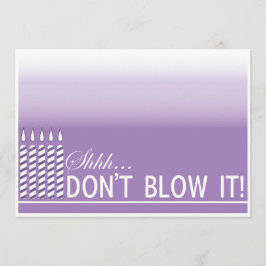 Shh Surprise Convite de aniversário | Roxa