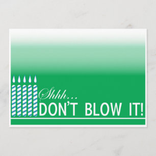 Shh Surprise Convite de aniversário   Verde