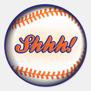 Shhh a etiqueta para o basebol do partido de