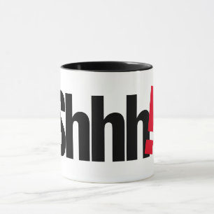 Shhh! Caneca com Impressão de Letra - Xícara de Ca
