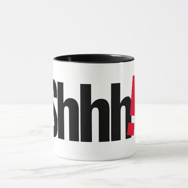Shhh! Caneca com Impressão de Letra - Xícara de Ca (Centro)