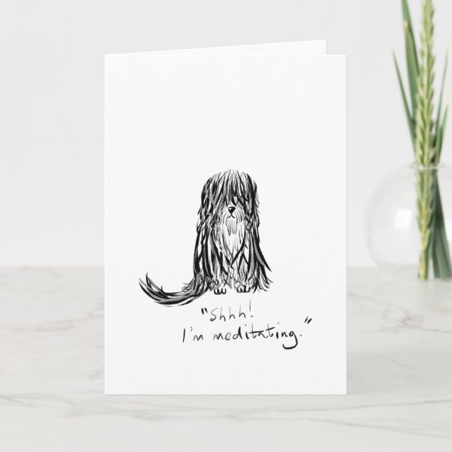 Shhh! Eu sou cartão Meditating dos desenhos (Frente)
