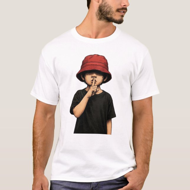 Shhh Silence Please T-Shirt | Minimal Street Art  (Frente)