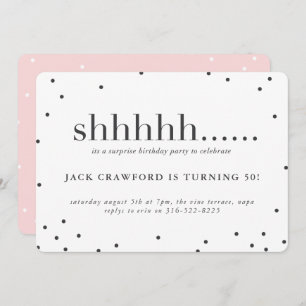 Shhhhh, convite de aniversário da surpresa
