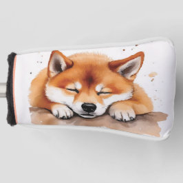 shiba ganhando cobrir de golfe sonolento
