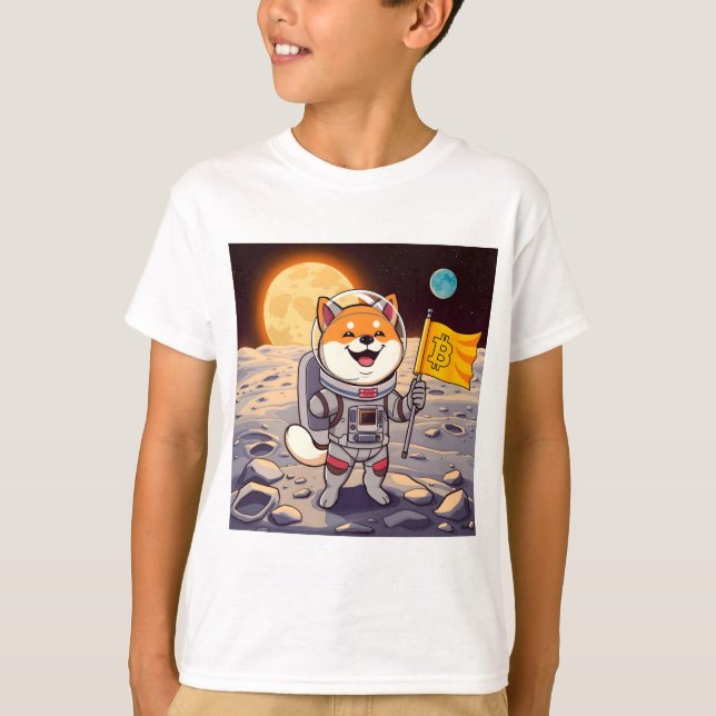 Shiba Inu Astronaut Bitmoney T-Shirt (Frente)