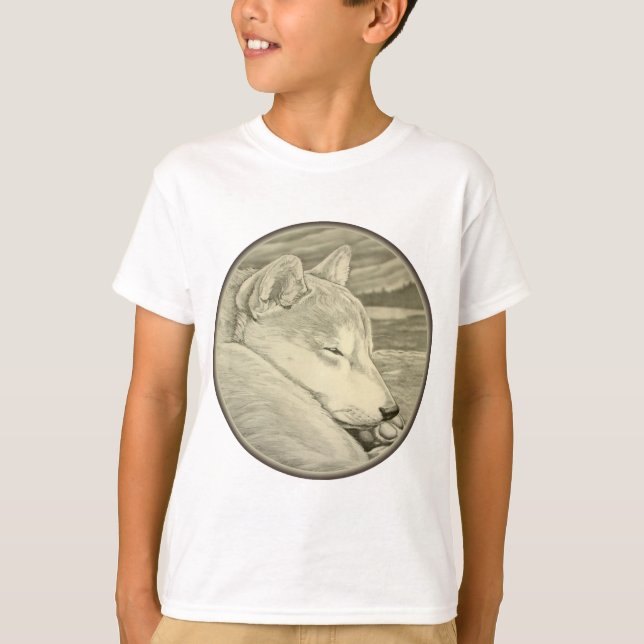 Shiba Inu Camiseta Arte Filha de Cachorro Camiseir (Frente)