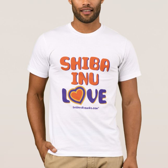 Shiba Inu Love T-shirt de homens (Frente)