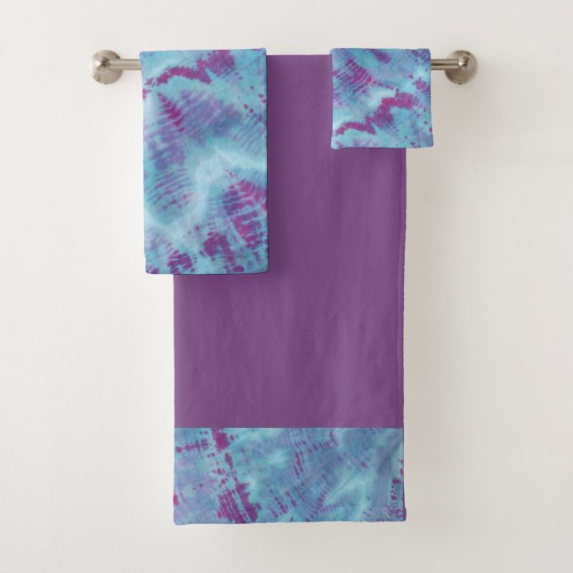Shibori Tie Dye Blue Boho Bath Toalha (Insitu)