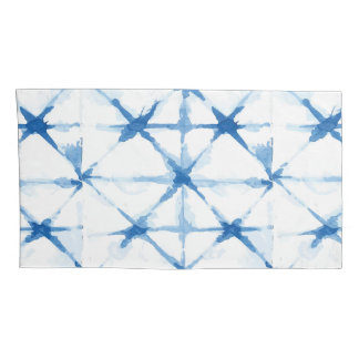 Shibori Tie Dye Blue Triangle Caso Travesseiro pad