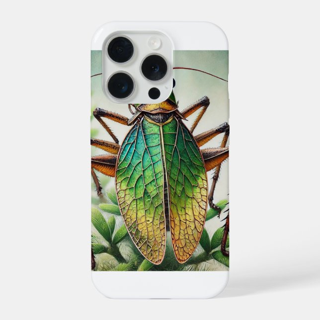 Shield Backed Katydid 230924IREF220 - Watercolor (Verso)
