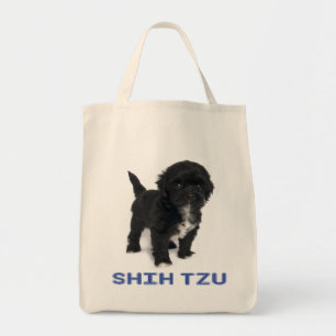 Shih Tzu Black E White Puppy Dog Love Bolsa