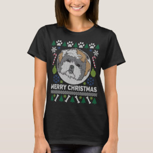 Shih Tzu Cachorro Fez O Suéter De Natal Feio
