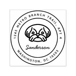 Shih Tzu Dog Endereço de Devolução Carimbo