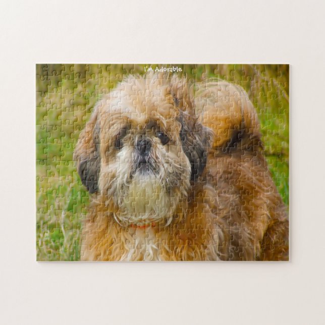 Shih Tzu Dog Jigsaws. Quebra-cabeça de serra (Horizontal)