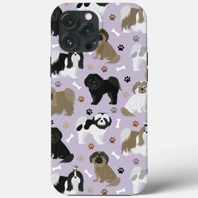 Shih Tzu Dogs Paws e Bones Case-Mate capas de ipho (Verso)