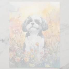 Shih Tzu - Folha de Papel de 8,5" x 11"