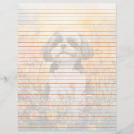 Shih Tzu Lined - Folha de Papel de 8,5" x 11"