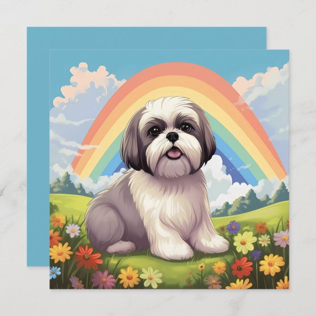 Shih Tzu Rainbow Bridge Personalizada Dog Name Sym (Frente/Verso)