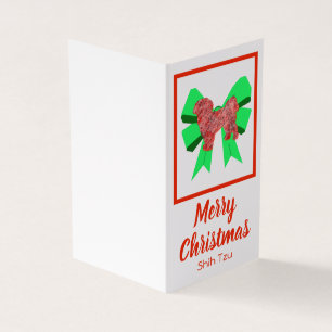 Shih Tzu Silhouette Christmas Dog & Green Arco Gif