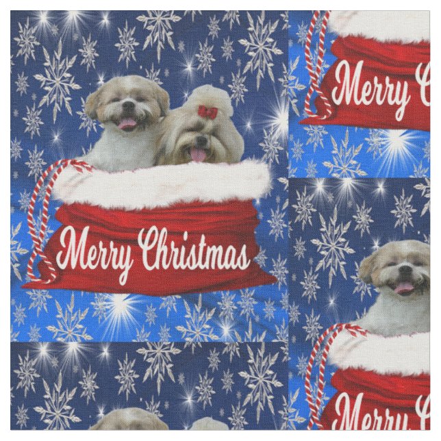 Shih tzu Tecido Natal (Detalhe)