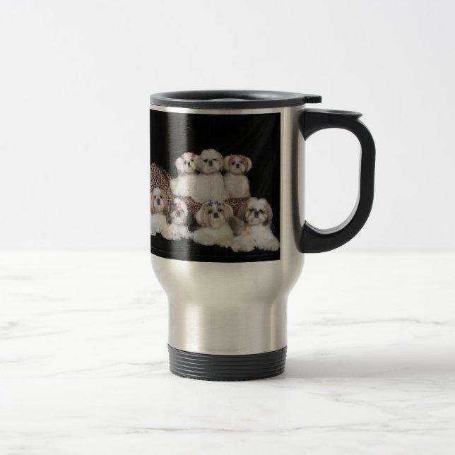 Shih Tzus é anjos com caneca de viagem das suiças (Direita)