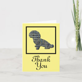 Shihpoo Dog SilhouetteObrigado Cartão de Saudação