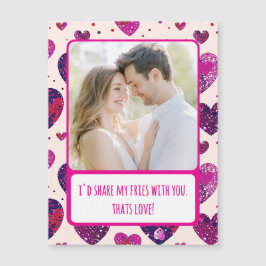 Shimmer Purple Heart Compartilha Meu Cartão Magnét