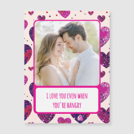Shimmer Purple Heart Você é Hangry Magnetic Card