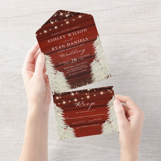 Shimmer Rustic Wood String Luz Árvore Casamento (Tearaway)