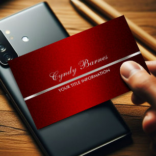 Shimmer Vermelho com Cartão de visita de Prata