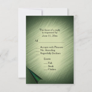 Shimmering Green RSVP Card com Menu