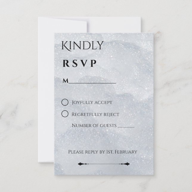 Shimmering Winter RSVP Card (Frente)