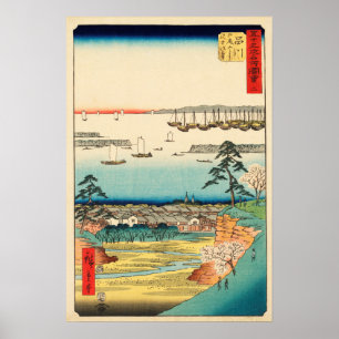 Shinagawa, Japão: Impressão de Woodblock do
