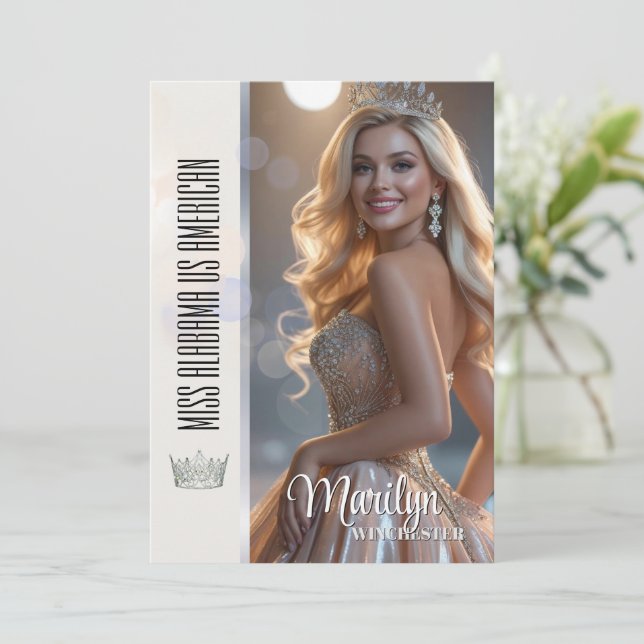 Shiny Bubbles Pageant Autograph Card Template (Em pé/Frente)