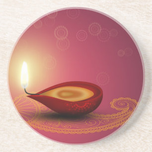 Shiny Happy Diwali Diya - Porta copos Sandstone