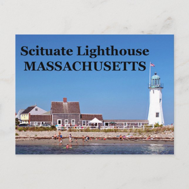 Shituate Lighthouse, cartão postal de Massachusett (Frente)