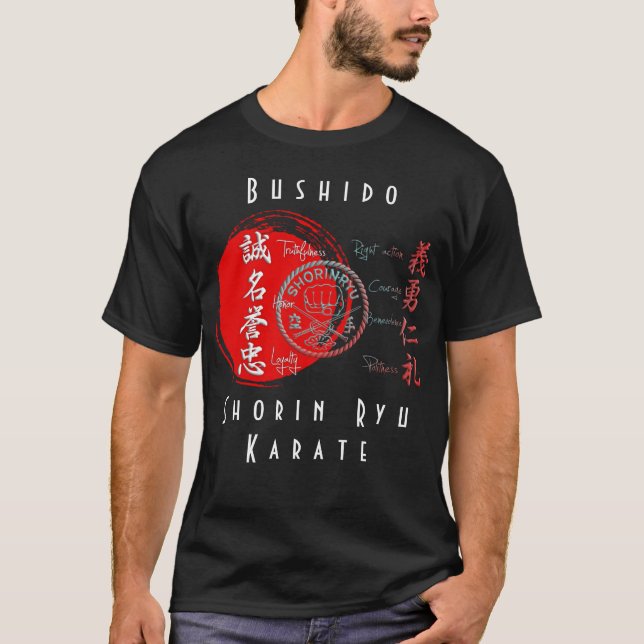 Shorin Ryu Karate Bushido Values Budo T-Shirt (Frente)