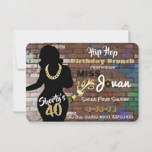 Shorty 40 Convite de aniversário urbano Hip Hop