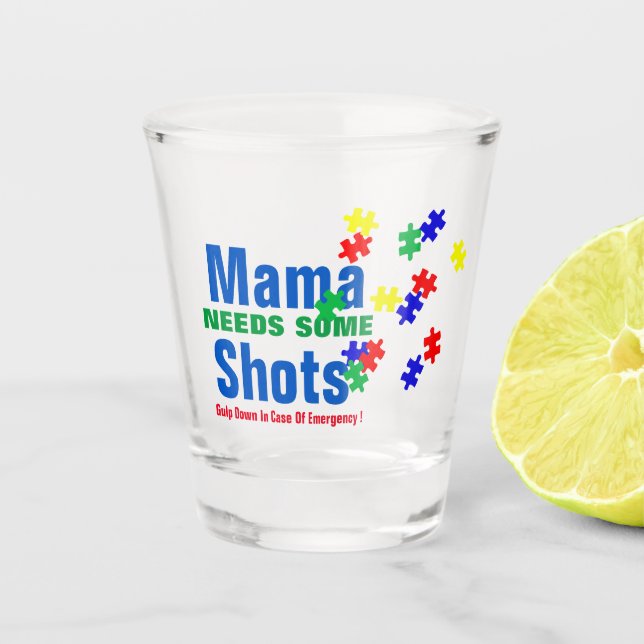 Shot Copo de Dose de Emergência para Mãe de Autista - C (Frente)
