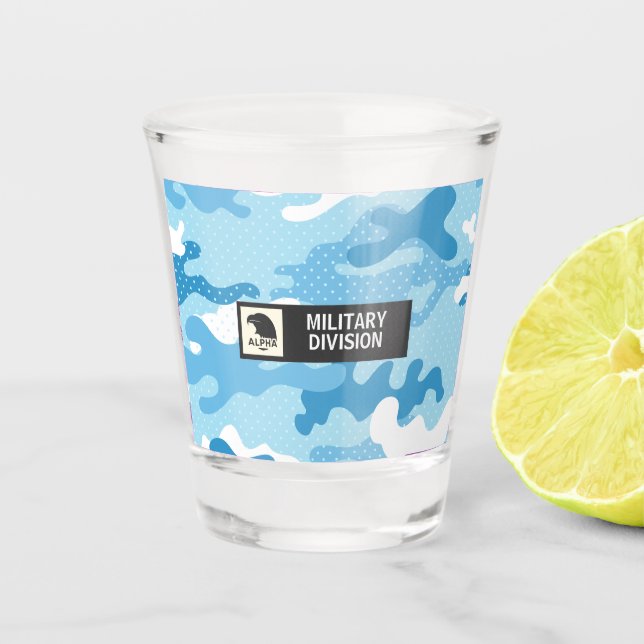 Shot Copo de Tiro Camuflado Militar Azul Claro (Frente)
