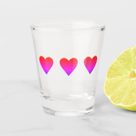 Shot Copo de Tiro Corações Rosa Vermelho Dia dos Namora