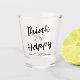 Shot Pense em um copo de logotipo feliz