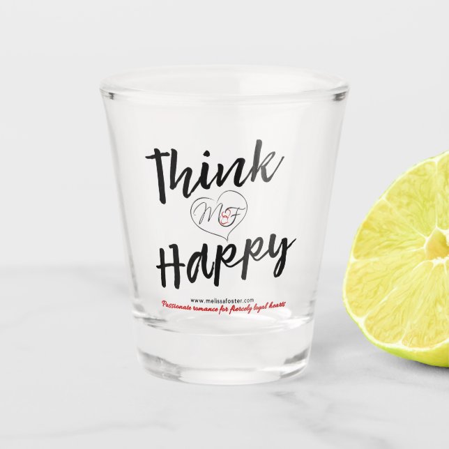 Shot Pense em um copo de logotipo feliz (Frente)
